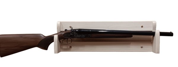 Single Place Pine Double Barrel Side By Side Shotgun Wooden Wall Gun Rack
