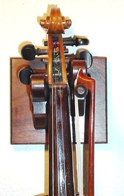 Walnut Wooden Violin & Bow Hanger Wall Mount Display