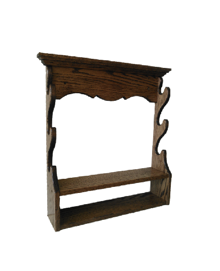 Oak Wooden Gun Rack 3 Place Rifle Shotgun Wall Display with Ammo Storage