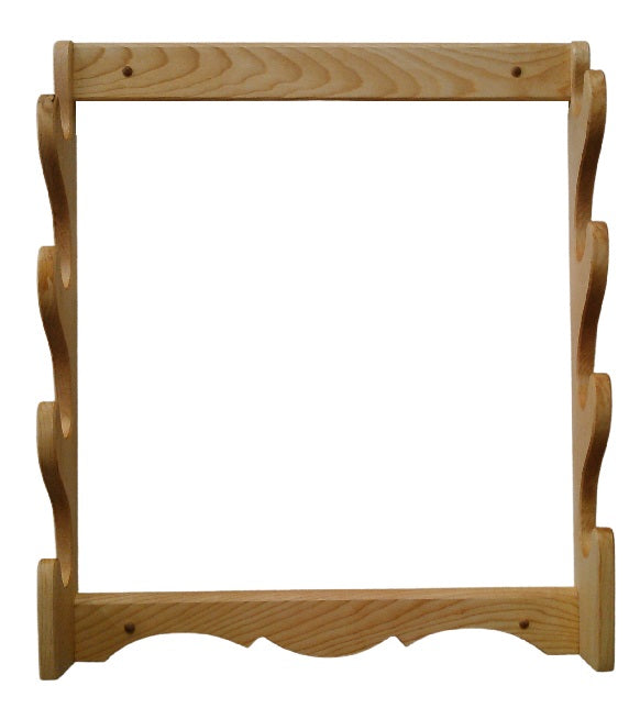 Light Rustic Pine Wooden Gun Rack 4 Place Rifle Shotgun Wall Mount Display