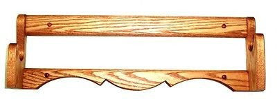 Handmade Oak Wall Gun Rack – 4-Place Rifle/Shotgun Display, Medium Walnut Finish, USA Made, Hardware Included