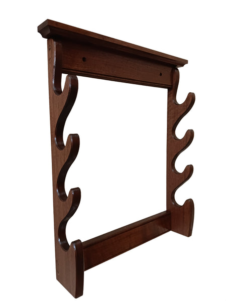 4 Place Walnut Wall Mount Sword Rack
