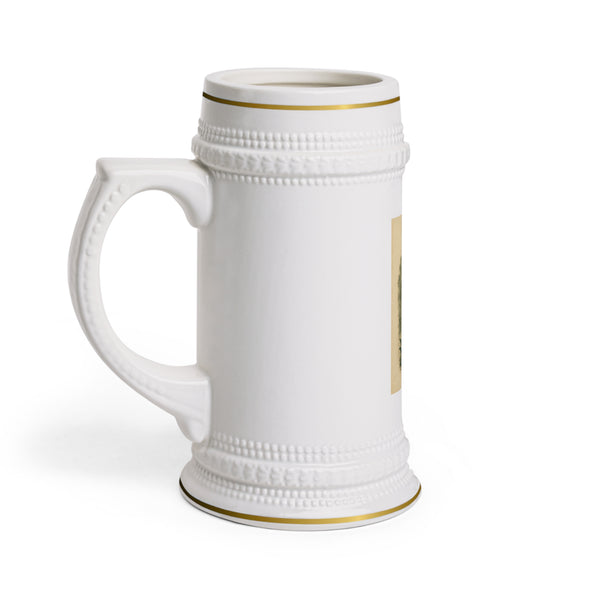 Ceramic Beer Stein with Vintage Deer in Forest , 22oz