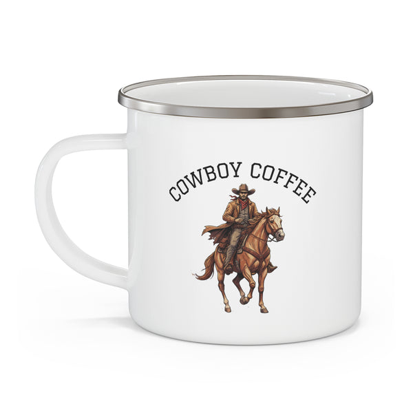 Cowboy Coffee Enamel Camping Mug , 12oz