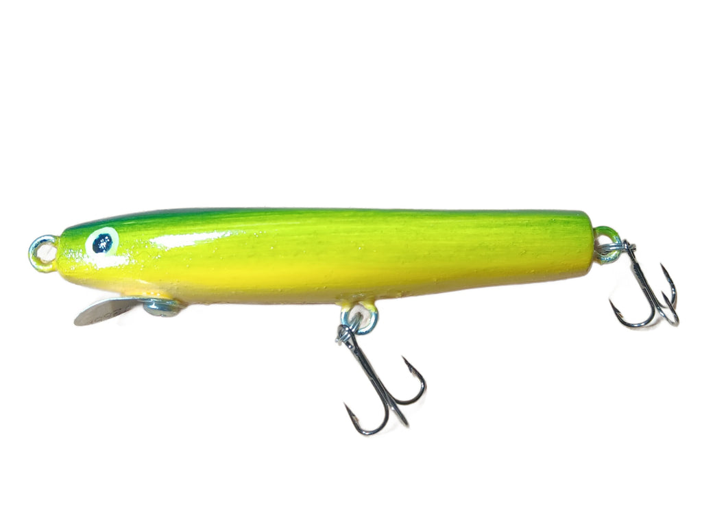 Handmade Wooden Fishing Lure - 4" Small Shallow Diver Peacock Color
