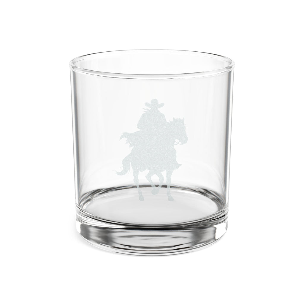 Cowboy on Horseback Engraved Whiskey Glass - 10.5 oz