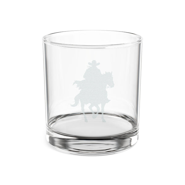 Cowboy on Horseback Engraved Whiskey Glass - 10.5 oz