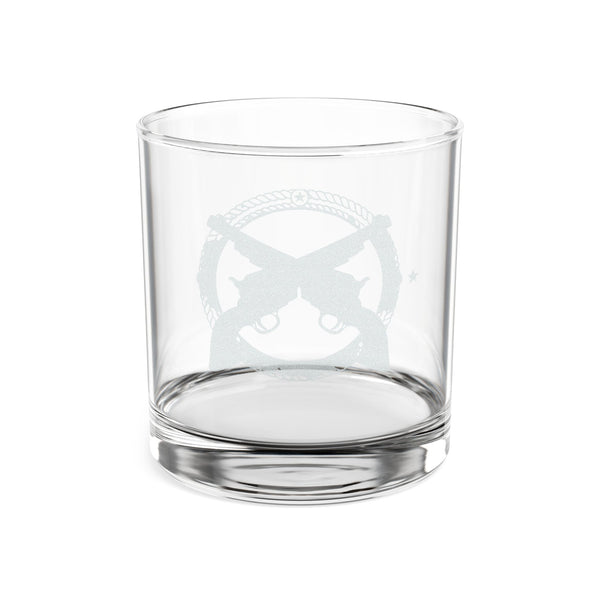 Crossed Guns Engraved Whiskey Glass - 10.5 oz