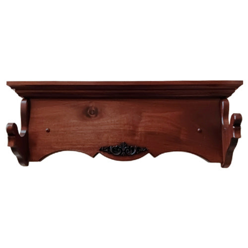 Walnut Wood Gun Rack Rifle Shotgun Heritage Wall Display with Carving