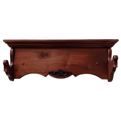 Walnut Wood Gun Rack Rifle Shotgun Heritage Wall Display with Carving