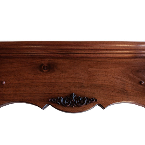 Walnut Wood Gun Rack Rifle Shotgun Heritage Wall Display with Carving