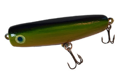 Handmade Wooden Top Water Popper Fishing Lure Hand Painted Signed - Sun Perch