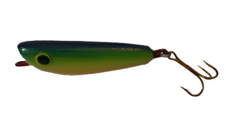 Handmade Wooden Fishing Lure - 6" Salt Water Popper Anchovy Color