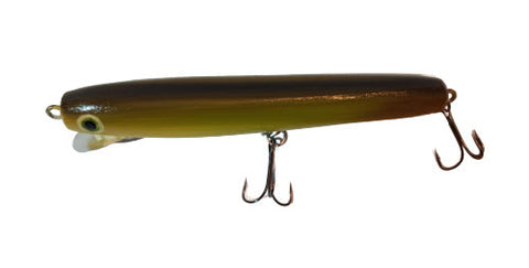 Handmade Wooden Fishing Lure - 8 1/2" Medium Shallow Diver Bronze Minnow