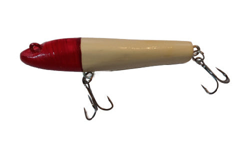 Handmade Wooden Fishing Lure - Shallow Diving Vintage Classic Color Red & White