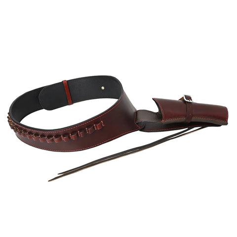 Western Leather Right Hand Gun Holster Rig 44/45 Caliber - Mahogany