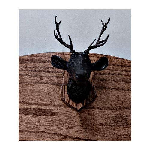 Oak Wooden 4 Place Wall Gun Rack Black Forest Carved Deer Stag