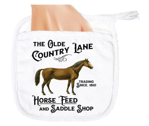 Olde Country Lane Horse Feed & Saddle Shop Pot Holder