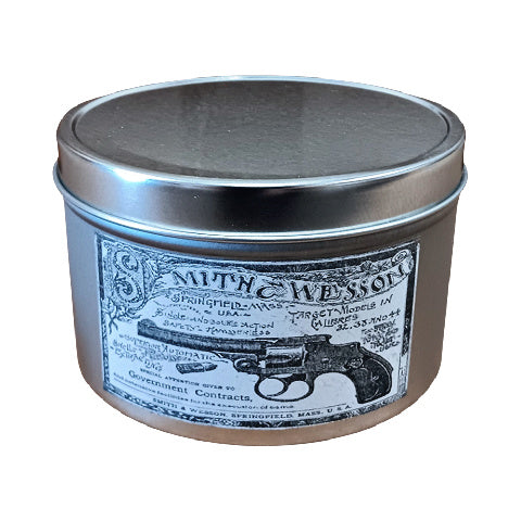 Hunting or Gun Accessory Tin with Vintage Ad - Smith & Wesson 