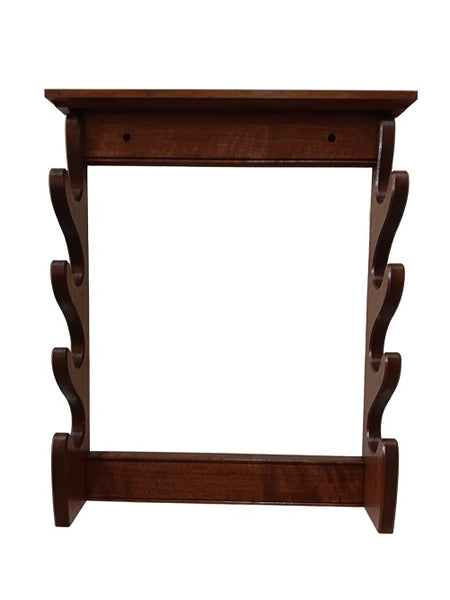 4 Place Walnut Wall Mount Sword Rack