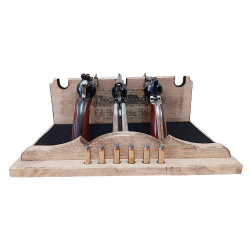 Rustic Western 5 Place Revolver Gun Rack Stand