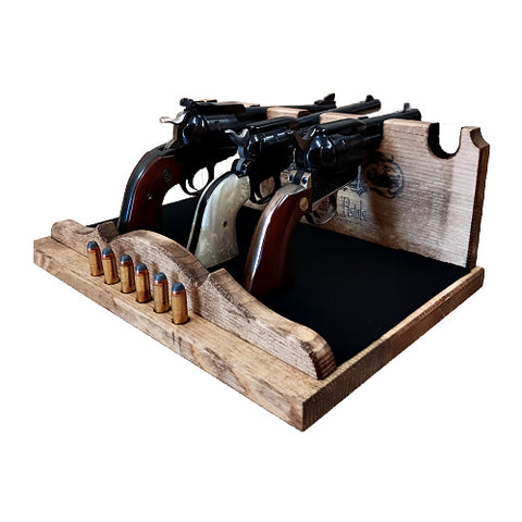 Rustic Western 5 Place Revolver Gun Rack Stand