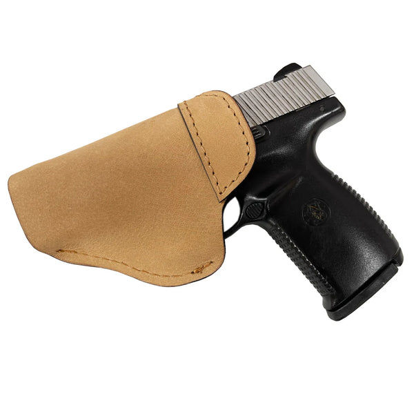 Hand Tooled Leather Concealed Carry Holster - Tan