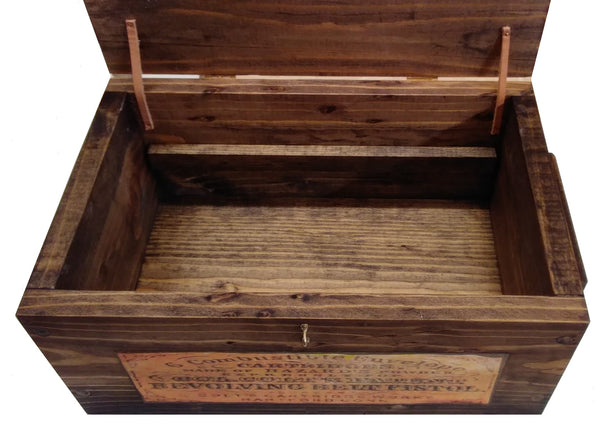 Vintage Style Reproduction Wooden Hunting Box - Ammo Crate Pistol Safe