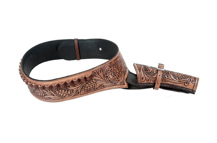 38/357 Caliber Handmade Black Western/Cowboy Hollywood Style Hand Tooled  Gun Holster and Belt