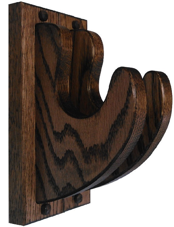 Oak Wooden Wall Mount Bow Rack – Handmade In USA, Natural Finish, For Compound Or Recurve