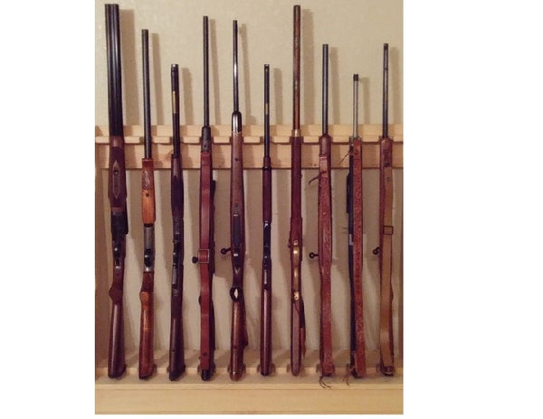 Pine Vertical 7 Gun Rack by Gun Racks For Less