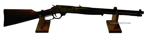 Walnut Wooden Gun Rack Stand Rifle Shotgun Two Piece Table Top Mantle ...