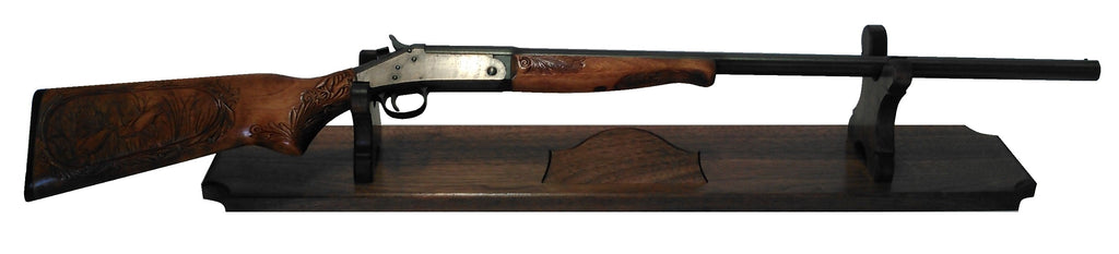 Walnut Wood Gun Rack Stand Antique Rifle Shotgun Presentation Display
