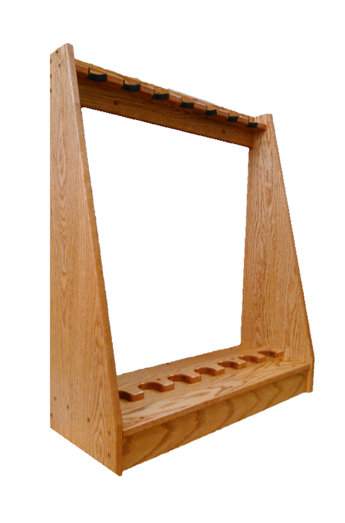 Oak Traditional Wooden Vertical Gun Rack 10 Place Long Gun Display ...