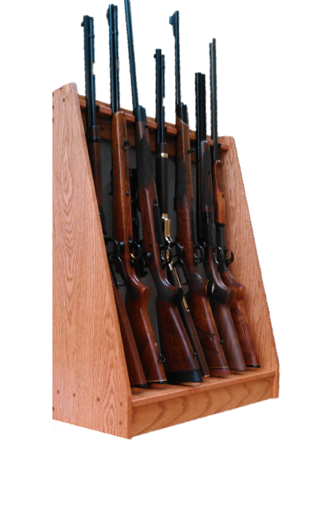 Oak Traditional Wooden Vertical Gun Rack 7 Place Long Gun Display – Gun ...