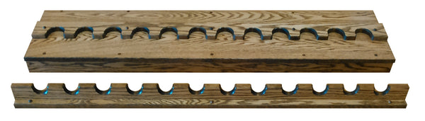 Oak Wooden Two Piece Vertical Wall Gun Rack 6 - 12 Rifle Spaces – Gun ...