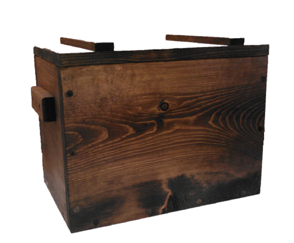 Rustic Wooden Ammo Box - Gun Accessories Cartridge Storage Crate