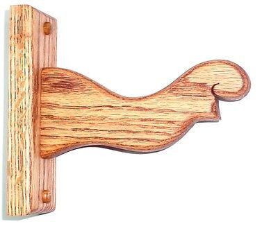 Western Holster Gun Belt Hanger - Hat Coat Rack - Oak Wood Wall Hook