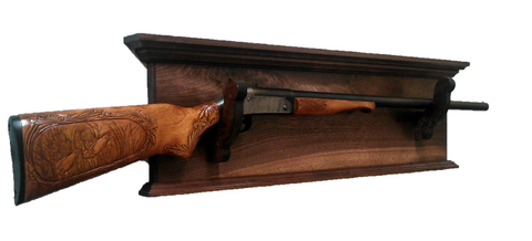 Walnut Wooden Gun Rack Antique Rifle Shotgun Wall Display