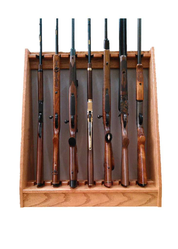 Oak Traditional Wooden Vertical Gun Rack 8 Place Long Gun Display – Gun ...