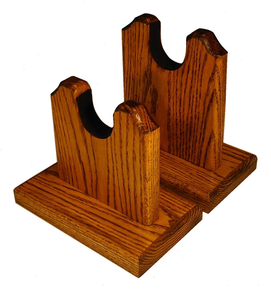 Gun Rack Table Oak Wooden Gun Rack Stand Rifle Shotgun Two Piece Table Top Mantle Dis ...